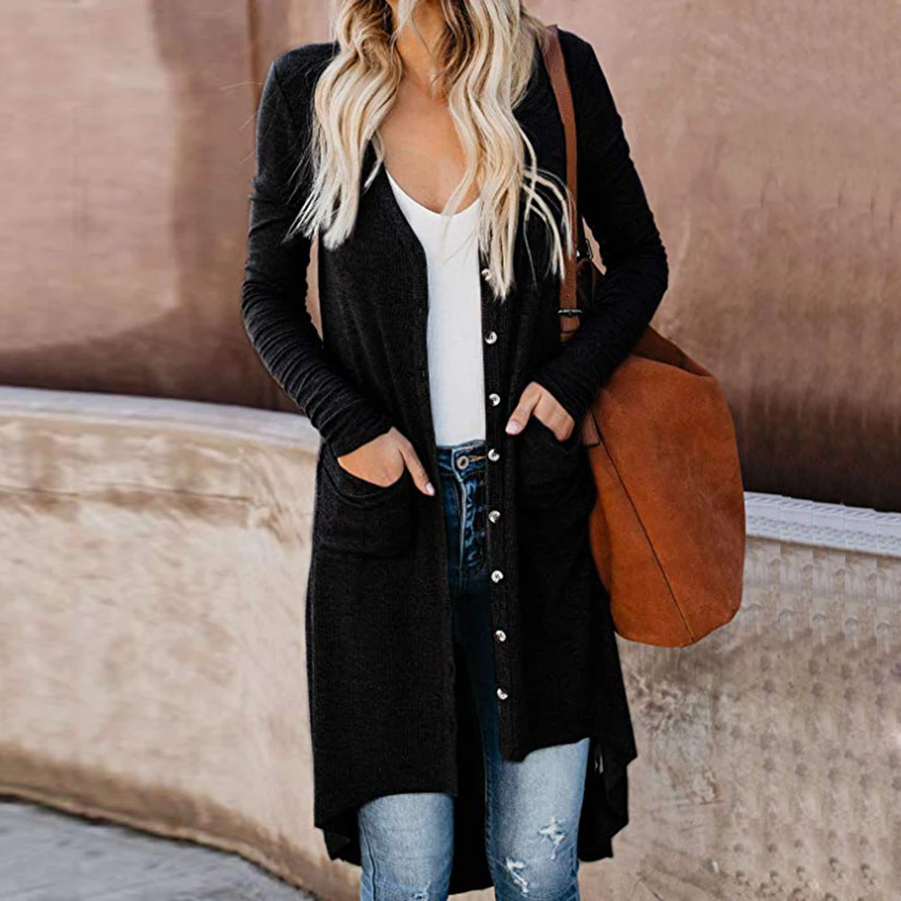 LOOZYKIT Womens Snap Button Down Pocketed Open Front Long Knited Cardigan autumn Women's breasted cardigan Outerwear
LOOZYKIT Womens Snap Button Down Pocketed Open Front Long Knited Cardigan autumn Women's breasted cardigan Outerwear