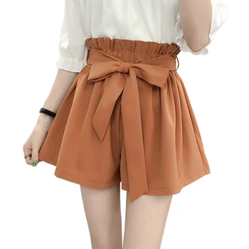 Women High Waist Shorts Bowknot Tie Elastic 2019 Summer Casual Wide Leg Women Casual Cotton Short Pants Dropshipping 
Women High Waist Shorts Bowknot Tie Elastic 2019 Summer Casual Wide Leg Women Casual Cotton Short Pants Dropshipping