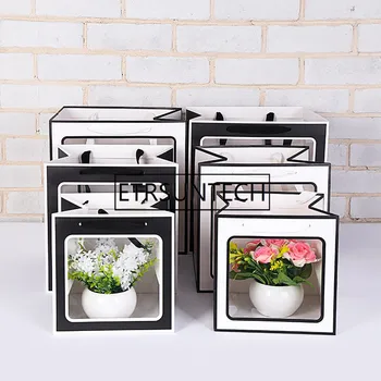 50pcs Black/White Portable Square Flower Gifts Paper Bag Handheld Transparent Window Gift Package Containers FOR Wedding Party
50pcs Black/White Portable Square Flower Gifts Paper Bag Handheld Transparent Window Gift Package Containers FOR Wedding Party
