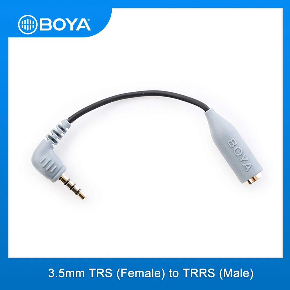 BOYA BY CIP2 3 5 мм TRRS TRS адаптер для кабеля микрофона iPad iPod Touch iPhone и смартфонов Android