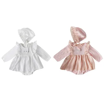 2pcs Newborn Infant Rompers With Hat Cute Cotton Long Sleeve Baby Girls Bodysuit Baby Clothing Body Tops 
2pcs Newborn Infant Rompers With Hat Cute Cotton Long Sleeve Baby Girls Bodysuit Baby Clothing Body Tops