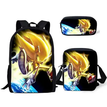 Cute Cartoons Sonic Printing Custom pattern School Bags for Kids 3pcs School Bag Set Children Shoulder Bookbag School Backpack
Cute Cartoons Sonic Printing Custom pattern School Bags for Kids 3pcs School Bag Set Children Shoulder Bookbag School Backpack