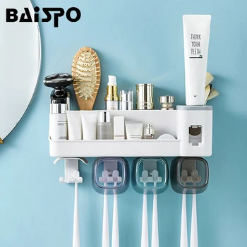 BAISPO Punch Free Automatic Toothpaste Squeezer Waterproof Storage Holder Drain Toothbrush Holder Household Bathroom Accessories
BAISPO Punch Free Automatic Toothpaste Squeezer Waterproof Storage Holder Drain Toothbrush Holder Household Bathroom Accessories