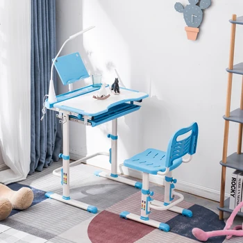 Students Desk and Chair Set Multifunctional Kid Study Desk Adjustable Children Desk and Chair Set Combination Desktop White Blue
Students Desk and Chair Set Multifunctional Kid Study Desk Adjustable Children Desk and Chair Set Combination Desktop White Blue
