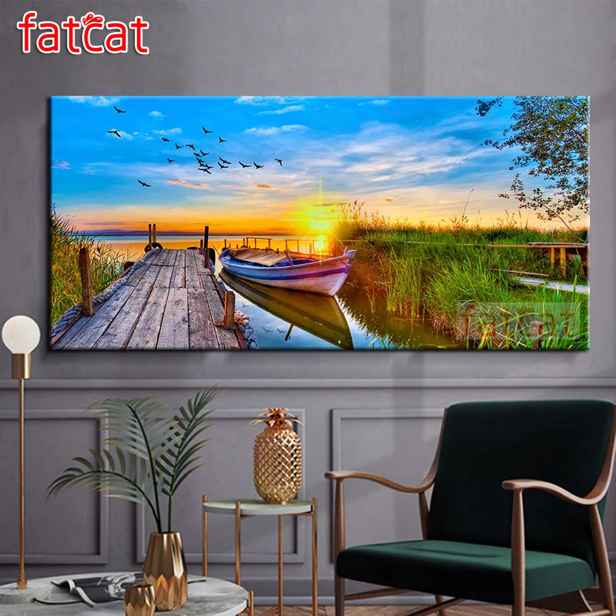 FATCAT Sunset scenery boat Large Diy Diamond Painting Full square round drill 5d Diamond Embroidery Mosaic Decoration AE2279
FATCAT Sunset scenery boat Large Diy Diamond Painting Full square round drill 5d Diamond Embroidery Mosaic Decoration AE2279