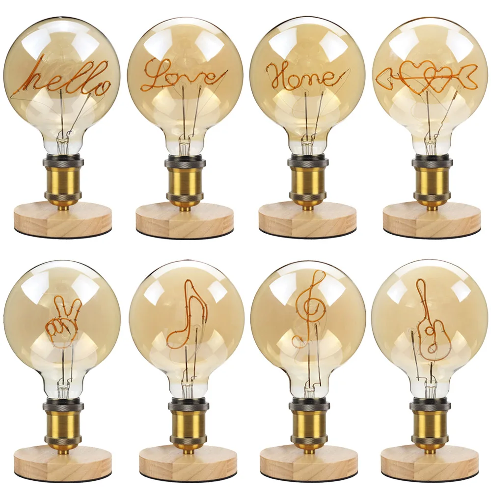 

TIANFAN Edison Bulbs Vintage Light Bulb G125 Led Bulb Love Home Filament 4W Dimmable 110V 220V E27 Table Lamp Bulb