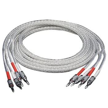 1Pair 8ag OCC Silver-plated Hifi Speaker Cable High Performance Speaker Amplifier sound Connecting line with Kimber Banan
1Pair 8ag OCC Silver-plated Hifi Speaker Cable High Performance Speaker Amplifier sound Connecting line with Kimber Banan