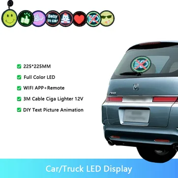 Mobile advertising car LED display WIFI APP control programmable round logo full color LED sign smile emoition show LED sign
Mobile advertising car LED display WIFI APP control programmable round logo full color LED sign smile emoition show LED sign