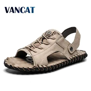 New Big Size 39-48 High Quality Leather Men Sandals Summer Beach Slippers Casual Sneakers Outdoor Flip Flop Roman Beach Shoes 
New Big Size 39-48 High Quality Leather Men Sandals Summer Beach Slippers Casual Sneakers Outdoor Flip Flop Roman Beach Shoes