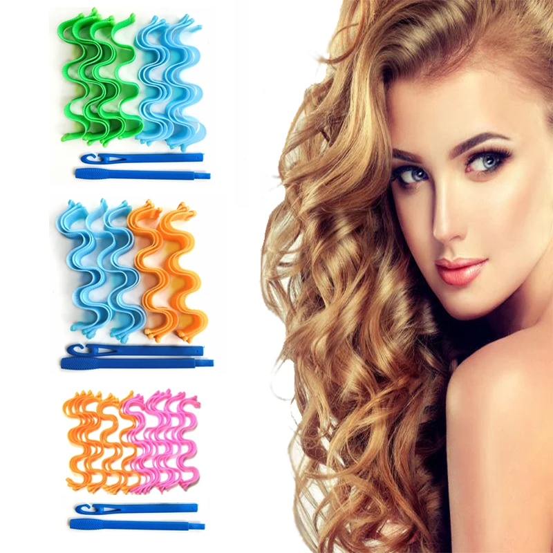 

24/36Pcs / 65cm Long Magic Hair Curlers Rollers Spiral magic curls Wave Curl Leverage Rollers DIY No Heat Styling Tool