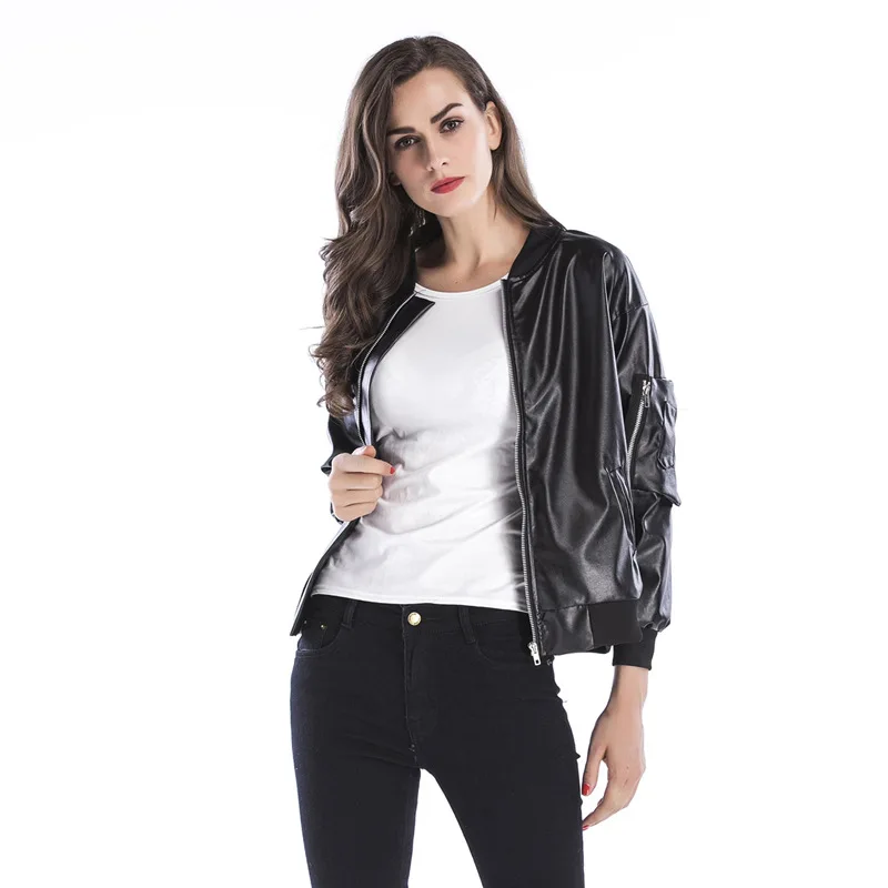 Faux leather Jacket Women hoodies Winter Autumn Motorcycle Jacket Black Zippered leather jacket stand collar black jacket
Faux leather Jacket Women hoodies Winter Autumn Motorcycle Jacket Black Zippered leather jacket stand collar black jacket