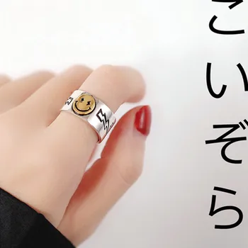 925 Sterling Silver Smiling Face Thai Silver Ring Gold Silver Open Finger Ring For Women Men Jewelry Gifts S-R611
925 Sterling Silver Smiling Face Thai Silver Ring Gold Silver Open Finger Ring For Women Men Jewelry Gifts S-R611