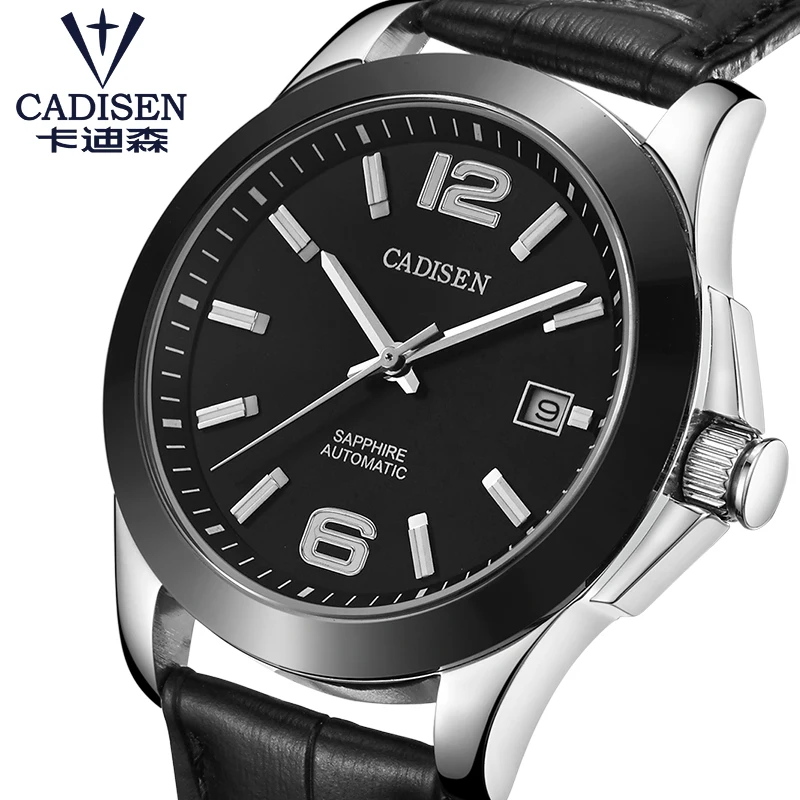 

CADISEN Watch Stainless Steel Automatic Men Watch Miyota 8215 Movt Mechanical Wristwatch Sapphire Male Relogio Masculino 5ATM