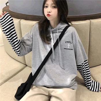 Women's Hoodie Streetwear Tunic Kawaii Ladies Striped Long Sleeve Sweatshirt Female Ulzzang Harajuku Hoodie Women Casual Tops
Women's Hoodie Streetwear Tunic Kawaii Ladies Striped Long Sleeve Sweatshirt Female Ulzzang Harajuku Hoodie Women Casual Tops
