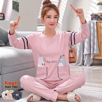 MELIFLE Autumn Women Pajamas Set Combed Cotton Long Sleeve Cute Casual Nightie with Pocket O-Neck PJS Winter Home Suit Nightwear
MELIFLE Autumn Women Pajamas Set Combed Cotton Long Sleeve Cute Casual Nightie with Pocket O-Neck PJS Winter Home Suit Nightwear