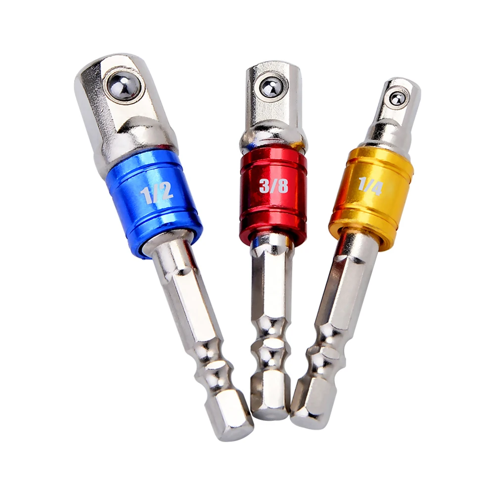 Steel Socket Adapter Hex Shank Set Extension Drill Bits 3 Sizes 1/4" 3/8" 1/2" Bar Hex Shank Bit Set Power CRV Hand Tools
Steel Socket Adapter Hex Shank Set Extension Drill Bits 3 Sizes 1/4" 3/8" 1/2" Bar Hex Shank Bit Set Power CRV Hand Tools