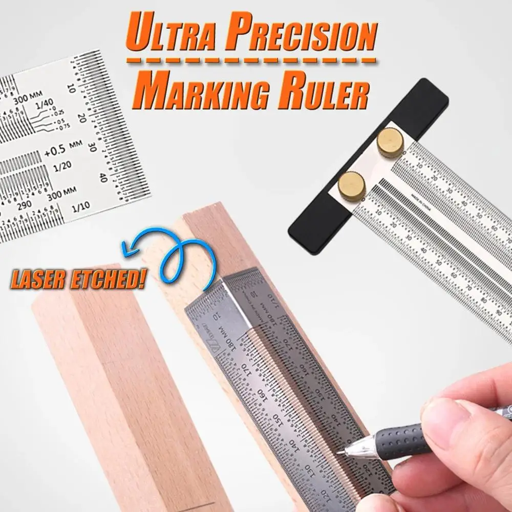 Ultra-precision marking ruler scale T-hole stainless steel crossed woodworking marking line scriber marking ruler 20D27
Ultra-precision marking ruler scale T-hole stainless steel crossed woodworking marking line scriber marking ruler 20D27