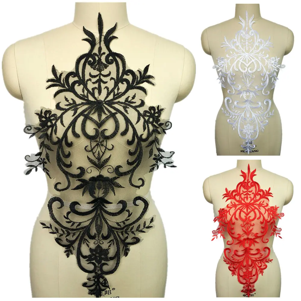 Black White Red Lace Fabric Embroidered Wedding Gown Appliques Baroque Trims Collar Mesh Sew On Patches For Dress DIY Decoration
Black White Red Lace Fabric Embroidered Wedding Gown Appliques Baroque Trims Collar Mesh Sew On Patches For Dress DIY Decoration