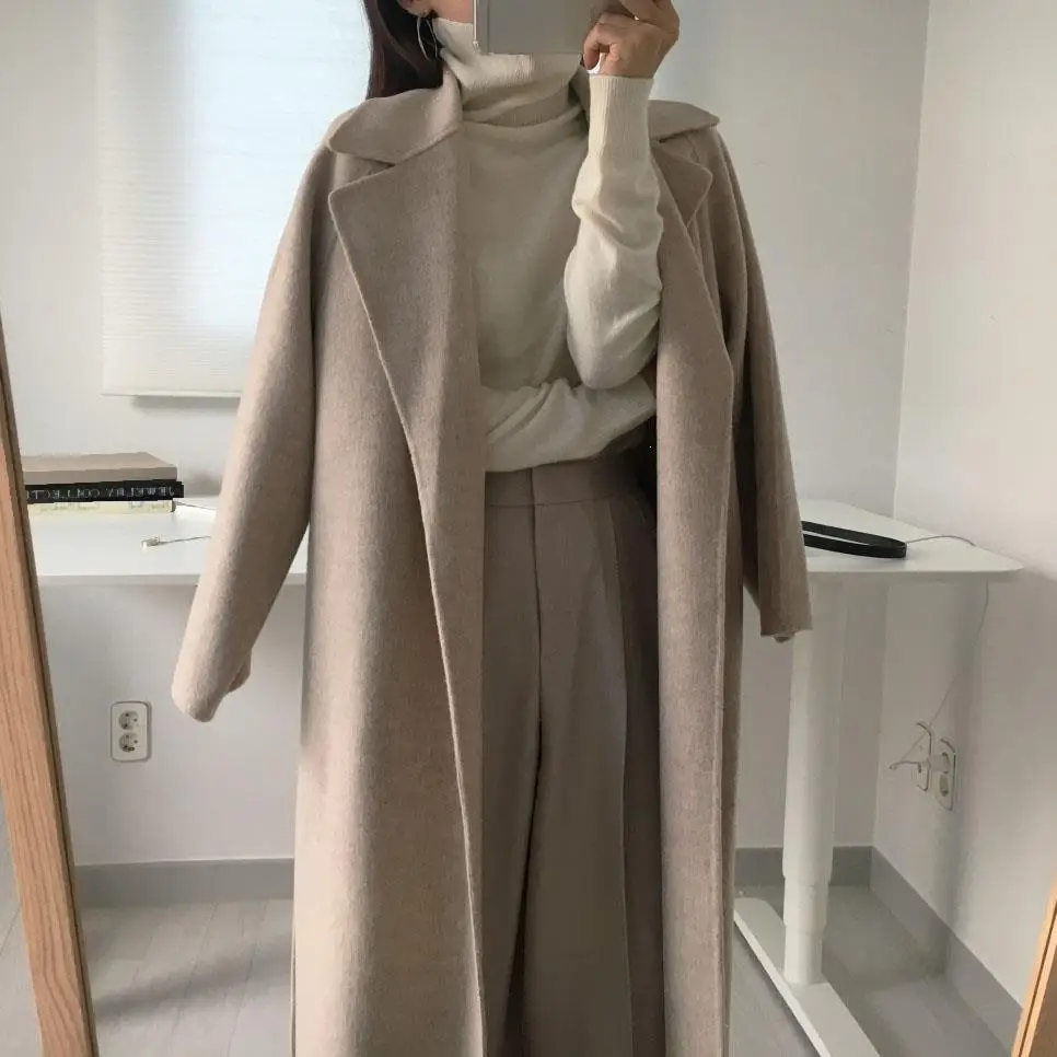 Plus Size Loose Long Woolen Blends Womenturn-Down Collar Elegant Coats Wool Coats
Plus Size Loose Long Woolen Blends Womenturn-Down Collar Elegant Coats Wool Coats
