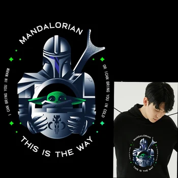 

The Mandalorian Baby Yoda Heat Transfer PVC Patch For Clothes Thermal Transfer Heat Vinyl Ironing on Stickers Apparel Accessory