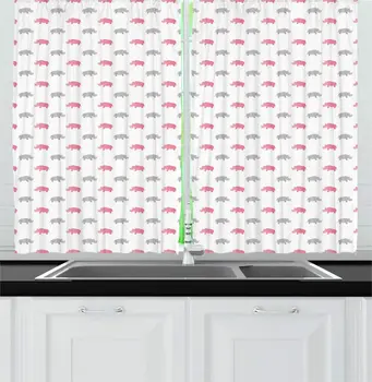 Pink Grey White Animal Kitchen Curtains Watercolor Style Savannah Animal Motif Childish Animals Design Repetition Window Drapes
Pink Grey White Animal Kitchen Curtains Watercolor Style Savannah Animal Motif Childish Animals Design Repetition Window Drapes
