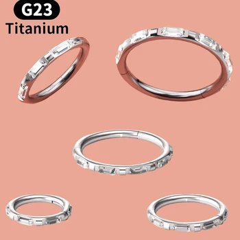 1PC Titanium Hinged Segment Septum Clicker Rectangular zircon Hoop Ring Nose Labret Ear Tragus Helix Cartilage Daith Earrings
1PC Titanium Hinged Segment Septum Clicker Rectangular zircon Hoop Ring Nose Labret Ear Tragus Helix Cartilage Daith Earrings