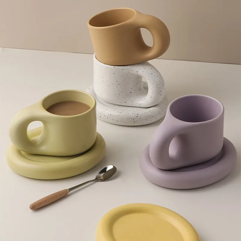 Cutelife нордическая белая маленькая керамическая кофейная чашка набор