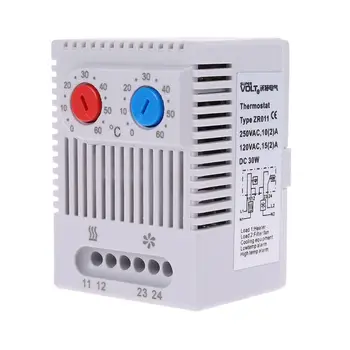 Small compact adjustable temperature controller ZR011 dual thermostat connecting heater fan for cabinet ZR 011
Small compact adjustable temperature controller ZR011 dual thermostat connecting heater fan for cabinet ZR 011