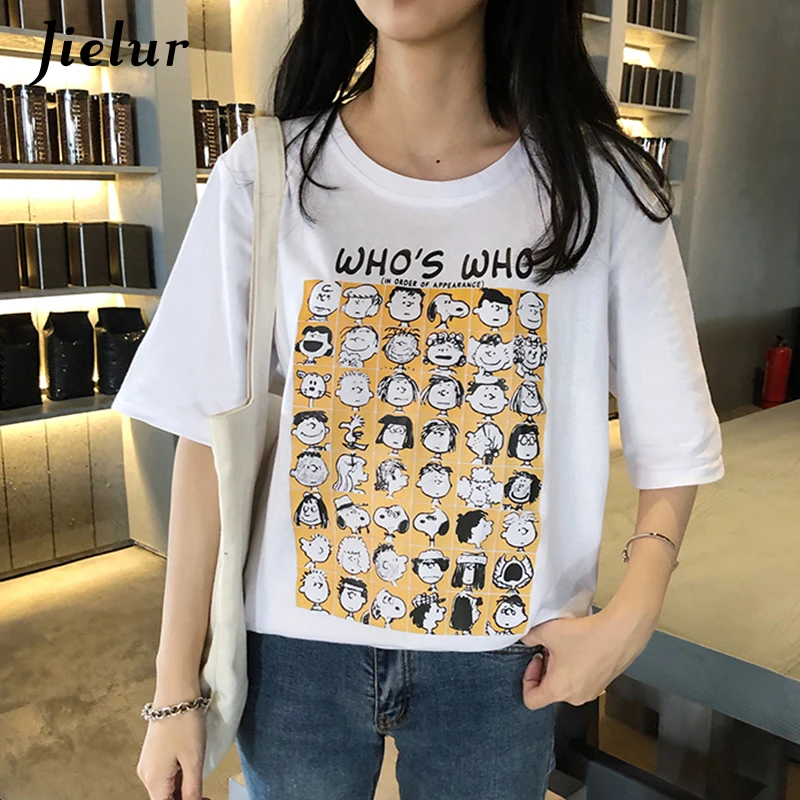 Jielur Harajuku Style Loose Summer T-shirt Female Street Fashion Hip-hop Women T-shirts Cartoon Gray White Oversized Top S-4XL
Jielur Harajuku Style Loose Summer T-shirt Female Street Fashion Hip-hop Women T-shirts Cartoon Gray White Oversized Top S-4XL