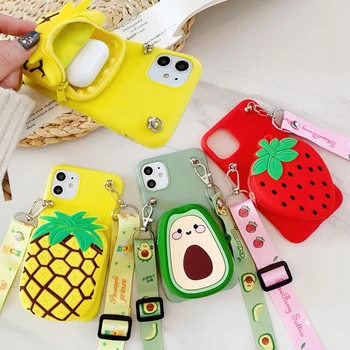 3D Avocado Pineapple Zipper Wallet Bag Case for iPhone 11 Pro XS Max XR X Fruit Strawberry Coin Purse Storage Key Earphone Cover
3D Avocado Pineapple Zipper Wallet Bag Case for iPhone 11 Pro XS Max XR X Fruit Strawberry Coin Purse Storage Key Earphone Cover