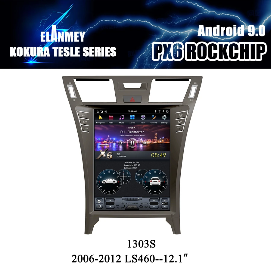 12" Car Radio GPS Navigation PX6 Tesla Bluetooth Screen Android 9 Multimedia For LEXUS LS600 LS LS460 2006-2012 Stereo Head Unit
12" Car Radio GPS Navigation PX6 Tesla Bluetooth Screen Android 9 Multimedia For LEXUS LS600 LS LS460 2006-2012 Stereo Head Unit