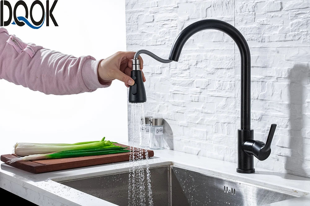 Kitchen Faucet Blacked Single Handle Pull Down White Kitchen Tap Single Hole 360 Degree Brushed Nickle Faucets Water Mixer Tap