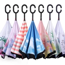 Guarda-chuva invertido dupla camada sun parasol feminino chuva reverso guarda-chuvas masculino(China)