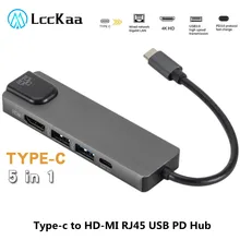 LccKaa Type C Hub USB-C To Gigabit Ethernet Port 4K HDMI-compatible USB 2.0 for Android Phone Laptops Tablet MacBook/Pro/Air
LccKaa Type C Hub USB-C To Gigabit Ethernet Port 4K HDMI-compatible USB 2.0 for Android Phone Laptops Tablet MacBook/Pro/Air