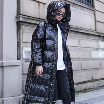 Winter Jacket Woman Long Fashion Glossy Black Hooded Down Padded Coat 2020 Loose Outerwear Thick Warm Parkas Female Streetwear
Winter Jacket Woman Long Fashion Glossy Black Hooded Down Padded Coat 2020 Loose Outerwear Thick Warm Parkas Female Streetwear