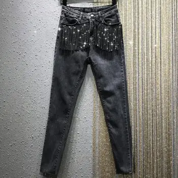 Beaded tassel pocket heavy industry jeans women 2020 spring autumn new fashion high waist slim stretch pencil jeans
Beaded tassel pocket heavy industry jeans women 2020 spring autumn new fashion high waist slim stretch pencil jeans