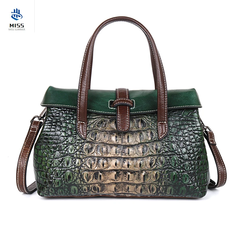 2019 Head Layer Cowhide Crocodile Grain Manual Embossing Wind Hand Bill Of Lading Shoulder Span Genuine Leather Woman Package
2019 Head Layer Cowhide Crocodile Grain Manual Embossing Wind Hand Bill Of Lading Shoulder Span Genuine Leather Woman Package