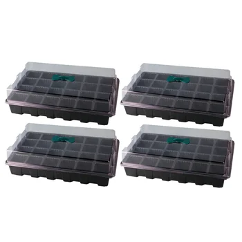 4 Sets 24 Cells Plant Seeds Germination Tray Nursery Pots Planter Flower Pot with Lids Hydroponic Grow Box Seedling Tray with Sm
4 Sets 24 Cells Plant Seeds Germination Tray Nursery Pots Planter Flower Pot with Lids Hydroponic Grow Box Seedling Tray with Sm