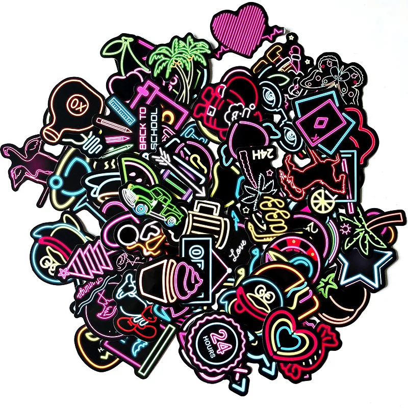 100Pcs Cartoon Neon Light Graffiti Stickers Car Guitar Motorcycle Luggage Suitcase DIY Classic Toy Decal Sticker for Kid
100Pcs Cartoon Neon Light Graffiti Stickers Car Guitar Motorcycle Luggage Suitcase DIY Classic Toy Decal Sticker for Kid