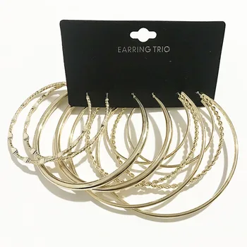 Gothletic Gold Color Pack of 3 Large Hoop Earrings Set Textured Metal Round Circle Earring for Women Brinco Fashion Jewelry 2020
Gothletic Gold Color Pack of 3 Large Hoop Earrings Set Textured Metal Round Circle Earring for Women Brinco Fashion Jewelry 2020