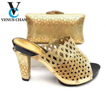 Gold Summer Style Ladies Simple Rhinestone Sandals And Bag Set African Elegant Square Heels Shoes And Purse Set For Party
Gold Summer Style Ladies Simple Rhinestone Sandals And Bag Set African Elegant Square Heels Shoes And Purse Set For Party