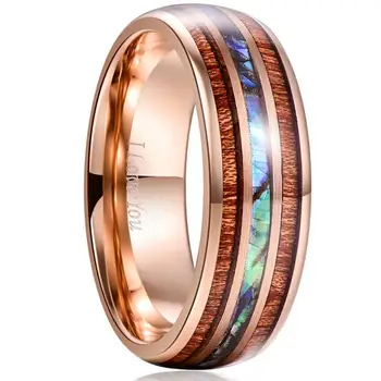BONLAVIE 8mm Hawaiian Koa Wood and Abalone Shell Tungsten Carbide Rings Wedding Bands for Men Comfort Fit Size 4 to 17 
BONLAVIE 8mm Hawaiian Koa Wood and Abalone Shell Tungsten Carbide Rings Wedding Bands for Men Comfort Fit Size 4 to 17