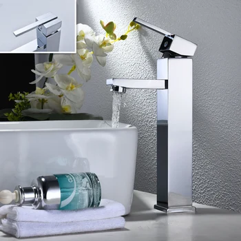 Square Chrome Finished Waterfall Basin Sink Faucet Bathroom Mixer Tap Single Handle Vessel Sink Faucet Hot And Cold Water Tap 
Square Chrome Finished Waterfall Basin Sink Faucet Bathroom Mixer Tap Single Handle Vessel Sink Faucet Hot And Cold Water Tap