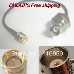 DHL/EMS Hot 100 pcs BNC Female Nut Bulkhead SMA Male Straight RG174 Pigtail-A2