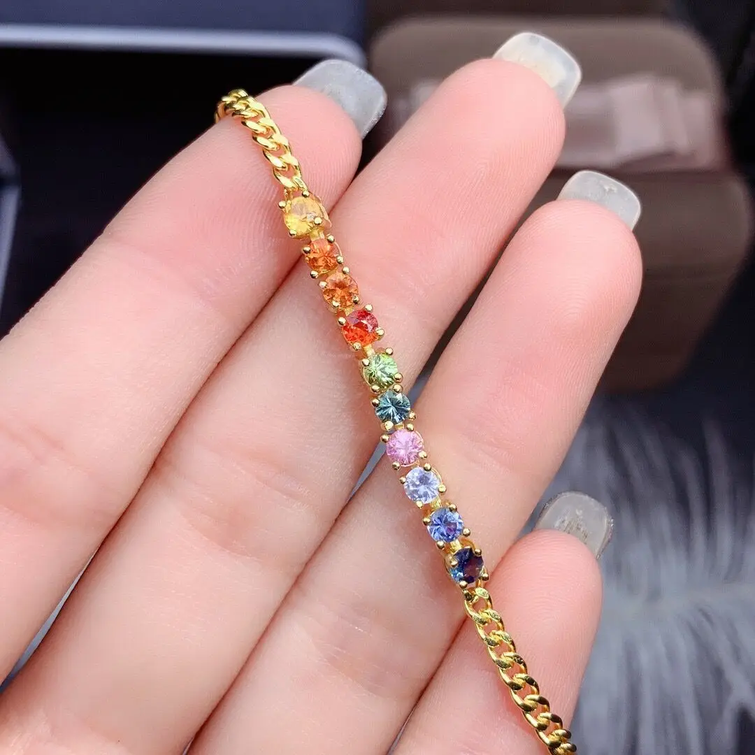 Natural Colored Sapphire Bracelet, Latest Fashion, 925 Sterling Silver, Many Gems, Beautiful Colors, Ladies Bracelet
Natural Colored Sapphire Bracelet, Latest Fashion, 925 Sterling Silver, Many Gems, Beautiful Colors, Ladies Bracelet