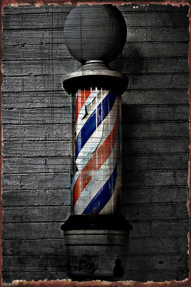 

THE BARBER POLE Room Decoration Retro Vintage Metal Sign Tin Sign Tin Plates Wall Decor For Art Pub Home Club Man Cave Cafe