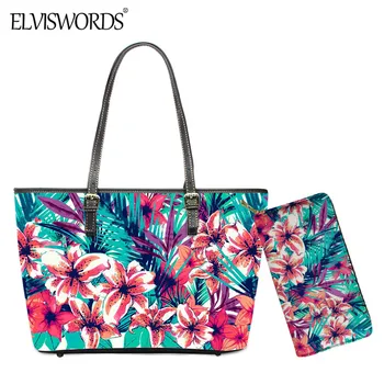 ELVISWORDS 2020 New Hawaiian Hibiscus Print Women Tote and Wallet Polynesian Flowers Design Lady Fashion PU Shoulder Handbag
ELVISWORDS 2020 New Hawaiian Hibiscus Print Women Tote and Wallet Polynesian Flowers Design Lady Fashion PU Shoulder Handbag