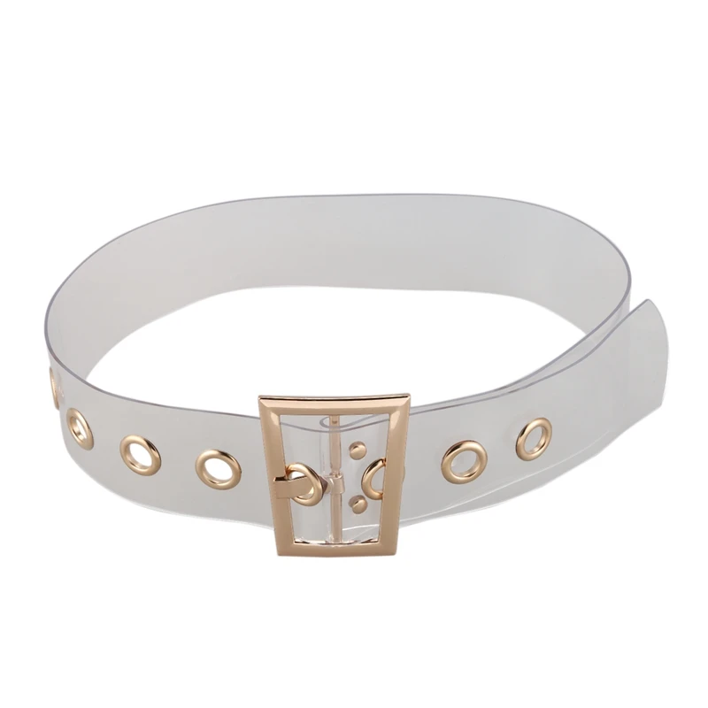 Fashion Trapezoid Gold Metal Buckle Wide Waist Belt for Woman Transparent Color Belt for Dress Jeans Female Waistband Belts 
Fashion Trapezoid Gold Metal Buckle Wide Waist Belt for Woman Transparent Color Belt for Dress Jeans Female Waistband Belts