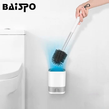 BAISPO Silicone Toilet Brush With Soft Bristle Bath Toilet Bowl Brush Holder Bathroom Cleaning Drain Design Bathroom Accessories 
BAISPO Silicone Toilet Brush With Soft Bristle Bath Toilet Bowl Brush Holder Bathroom Cleaning Drain Design Bathroom Accessories