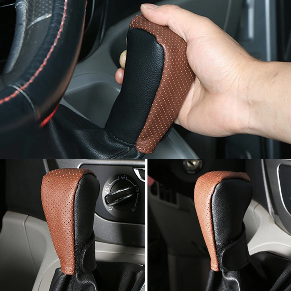 Car Gear Shift Knob Cover Protector Universal PU Leather Non-Slip Car Handbrake Protector Gear Shift Collars Interior Accessorie
Car Gear Shift Knob Cover Protector Universal PU Leather Non-Slip Car Handbrake Protector Gear Shift Collars Interior Accessorie